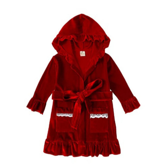 Velour Christmas Girls Evening Dressing Gowns - PREORDER