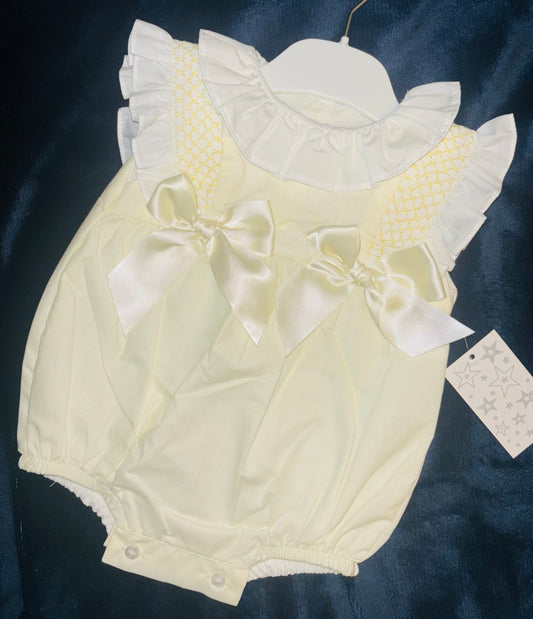 Lemon Romper with Bows