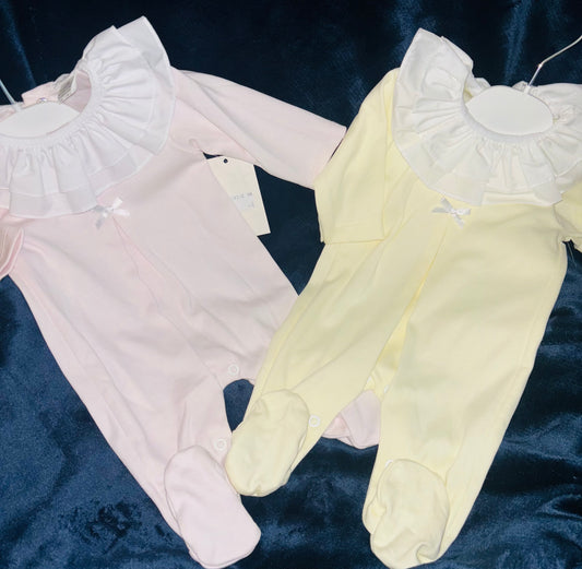 Frill Collared Bow Babygrow