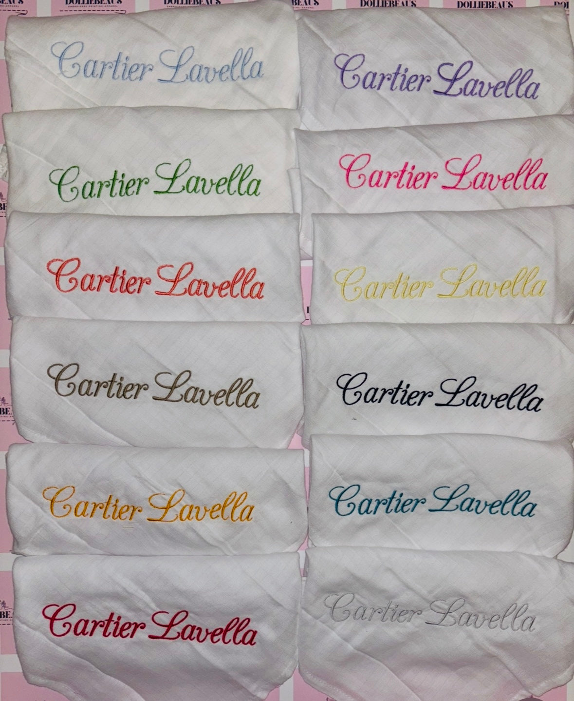 Set of 6 - Personalised Muslin Cloths
