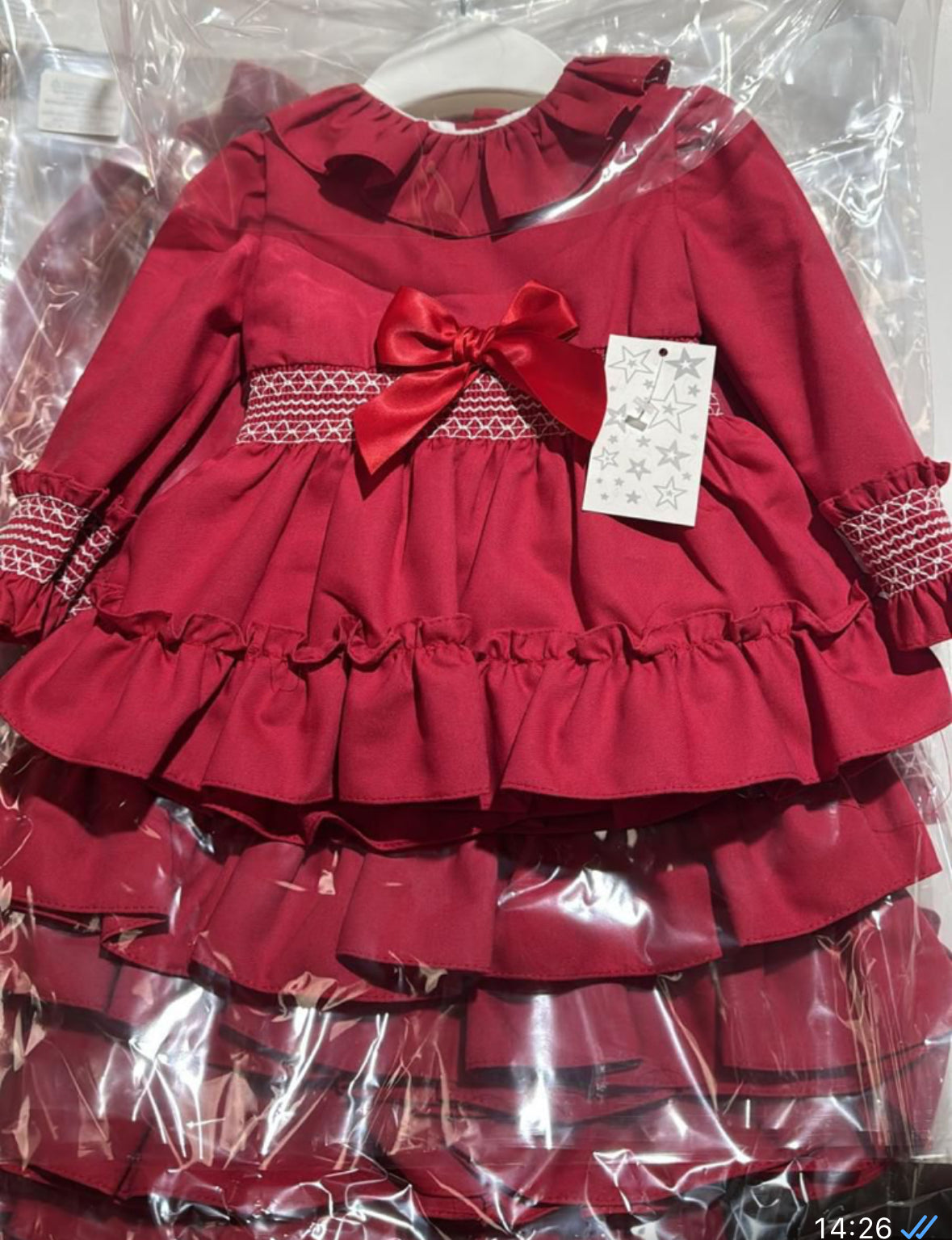 Long Sleeve Smocked Design Dress