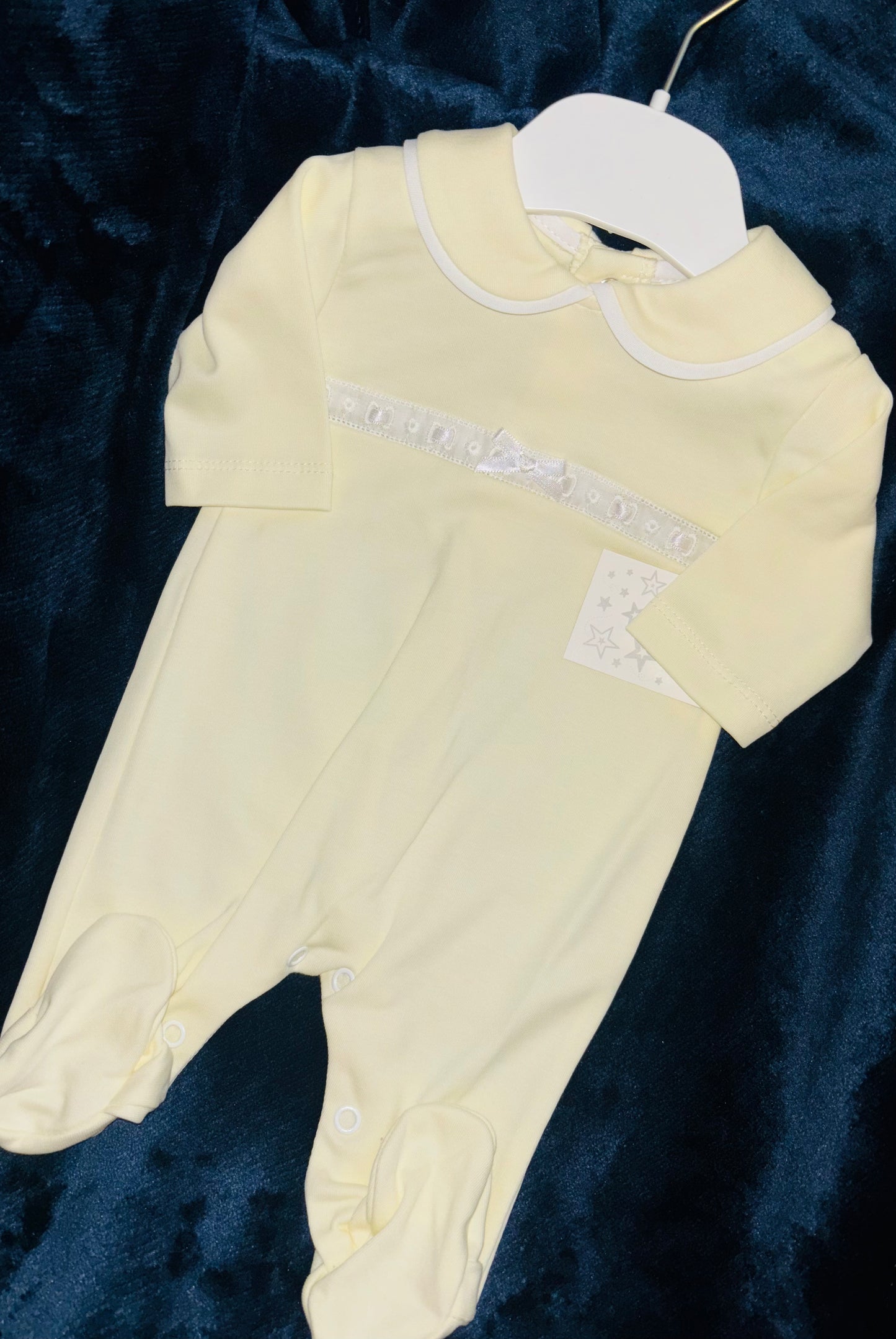 Baby Girls Ribbon and Lace Babygrow