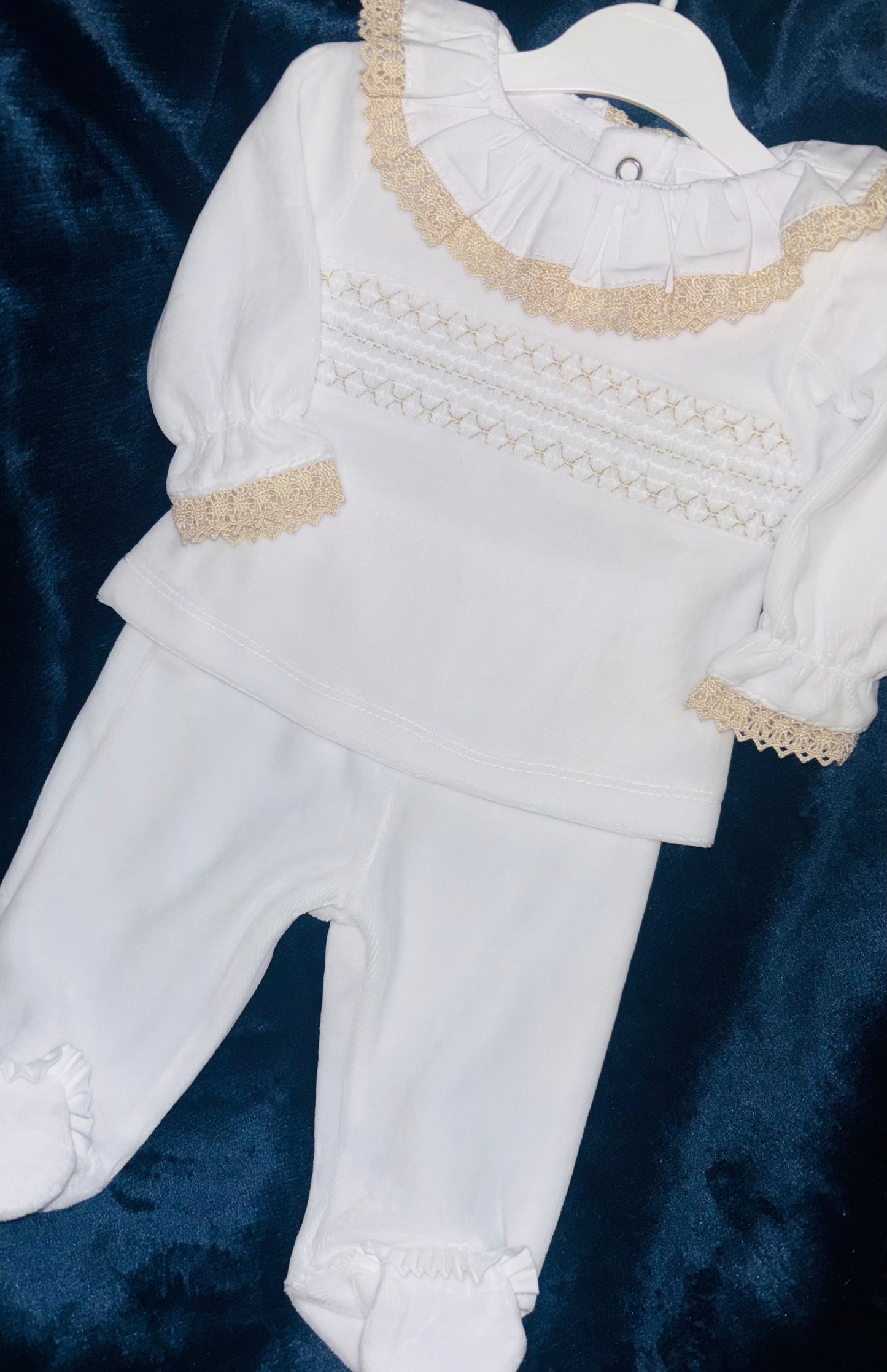 Velour 2pc Set with Smocking