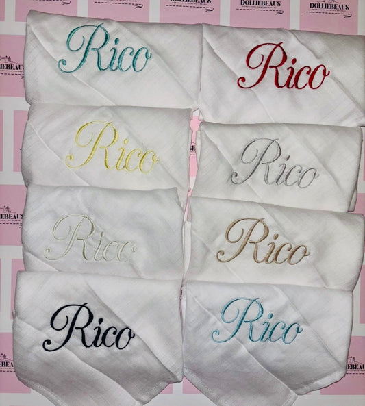 Set of 6 - Personalised Muslin Cloths