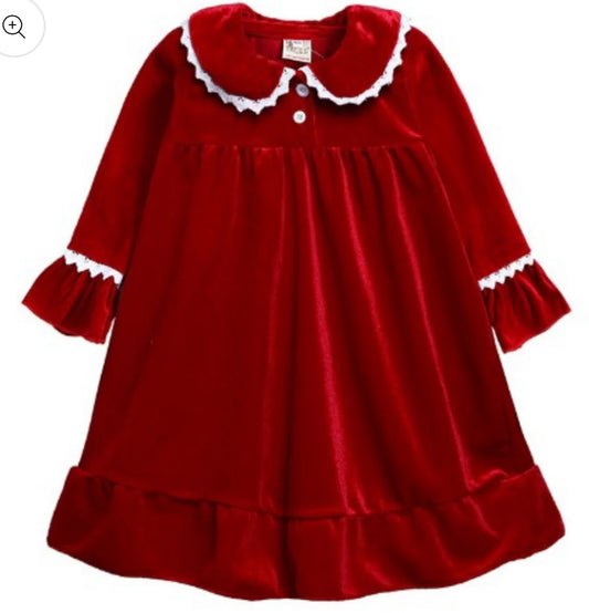 Velour Christmas Evening Nightdress - PREORDER