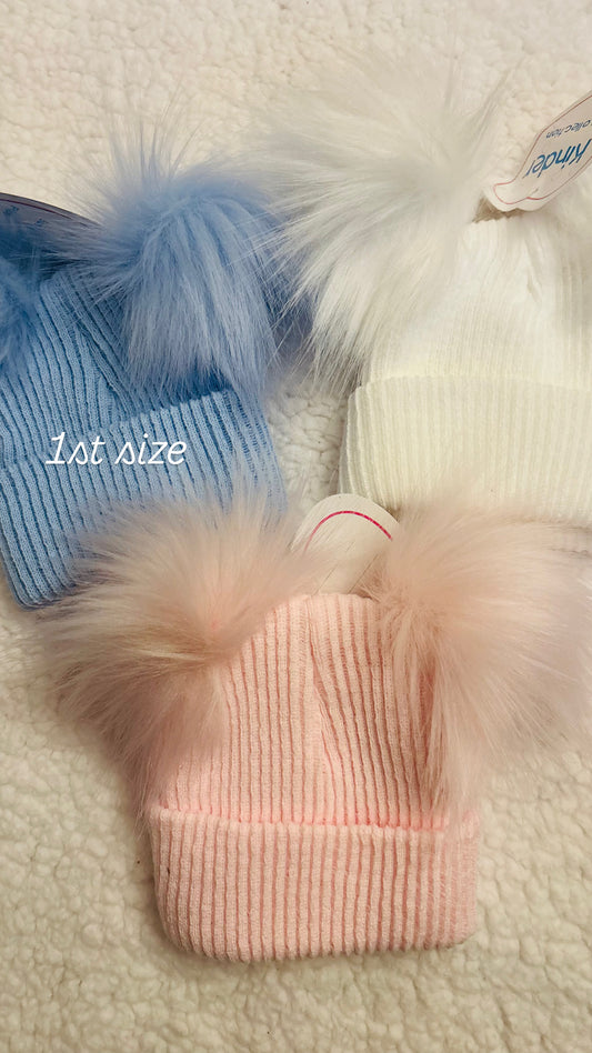 Double Pom Pom Kinder Hats